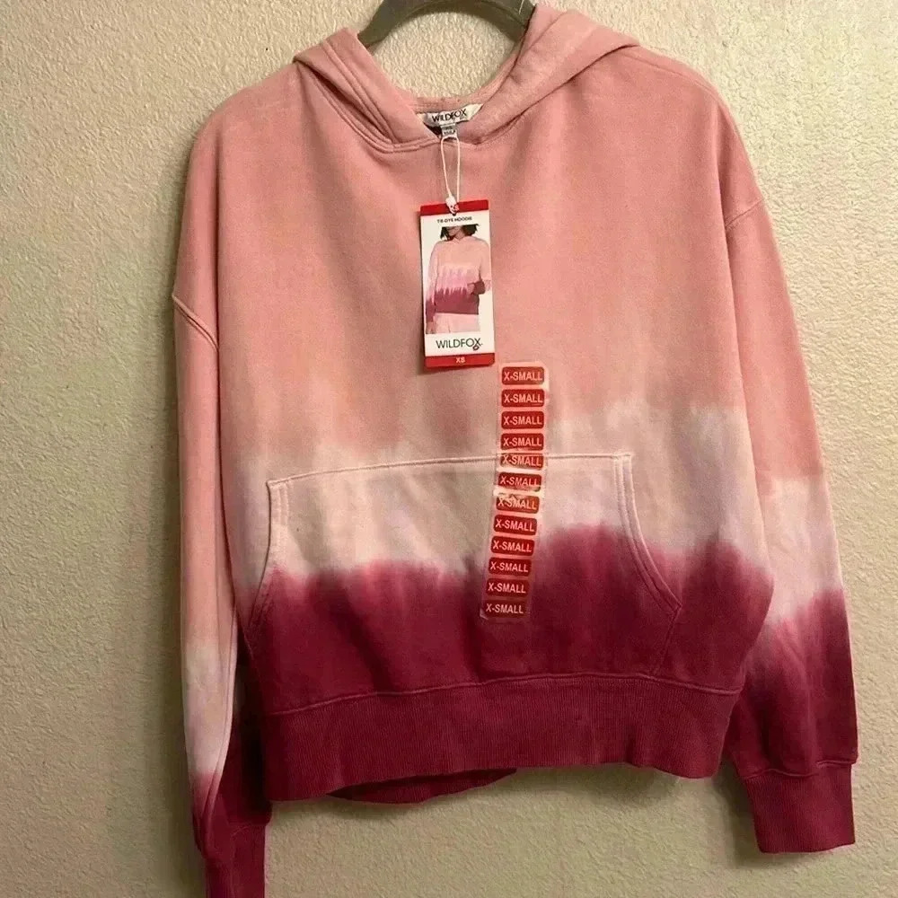 Wildfox Women New With Tags Pink Tie-Dye Hoodie Size X-Small